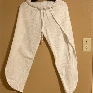 Nicole Miller Cream Wide Leg Pants